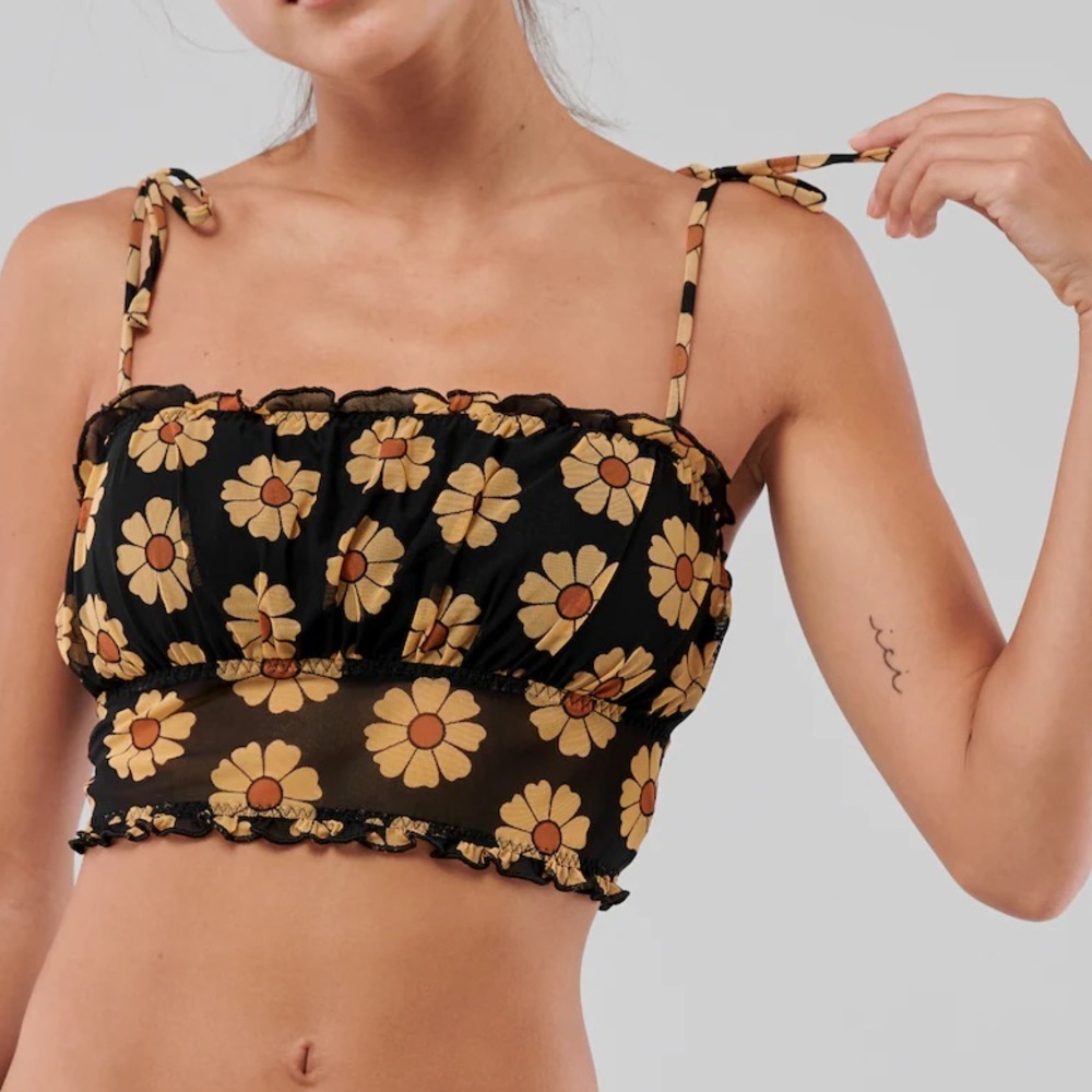 HOLLISTER floral bustier crop top